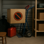 Various items that should not be stored in storage units